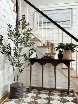 Bring Movement to Your Staircase Corner: Faux Olive Tree Decor