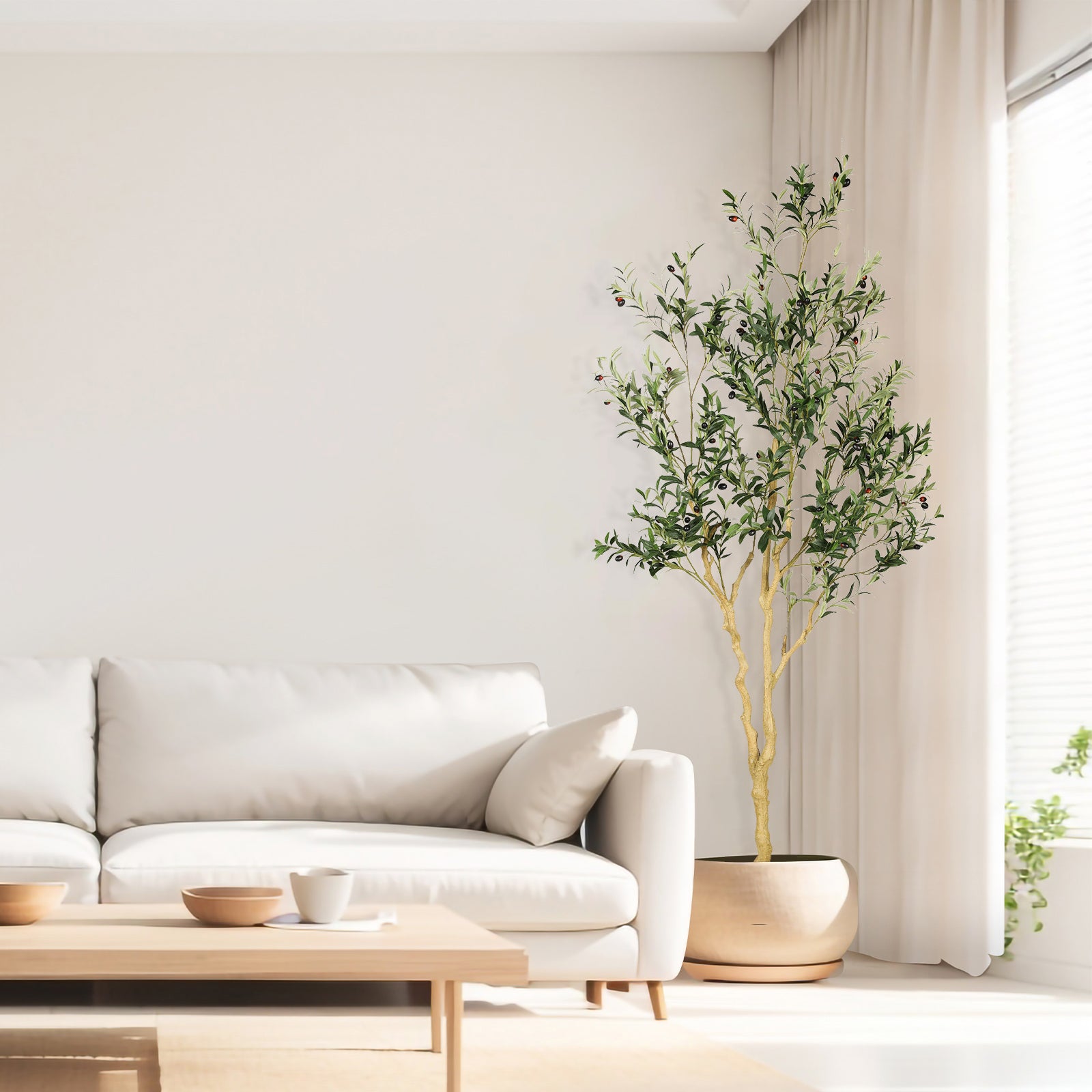 7’Artificial Plant Olive Silk Tree (Branches)