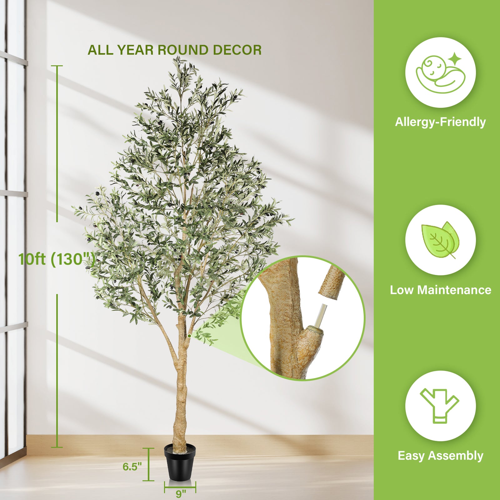 Realead 10’ Large Olive Tree