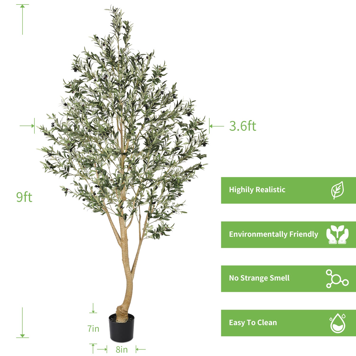 Realead 9’ Large Olive Tree