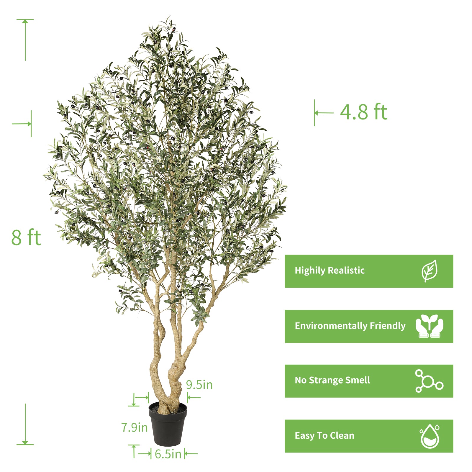 Realead 8’ Large Olive Tree