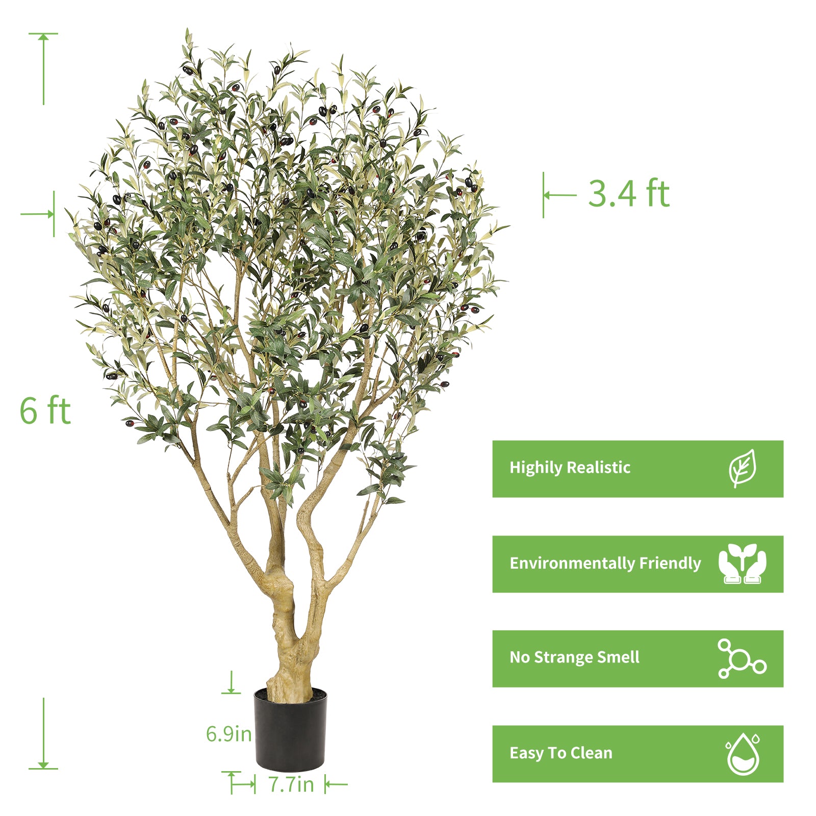 Realead 6' Large Artificial Olive Tree – REALEAD
