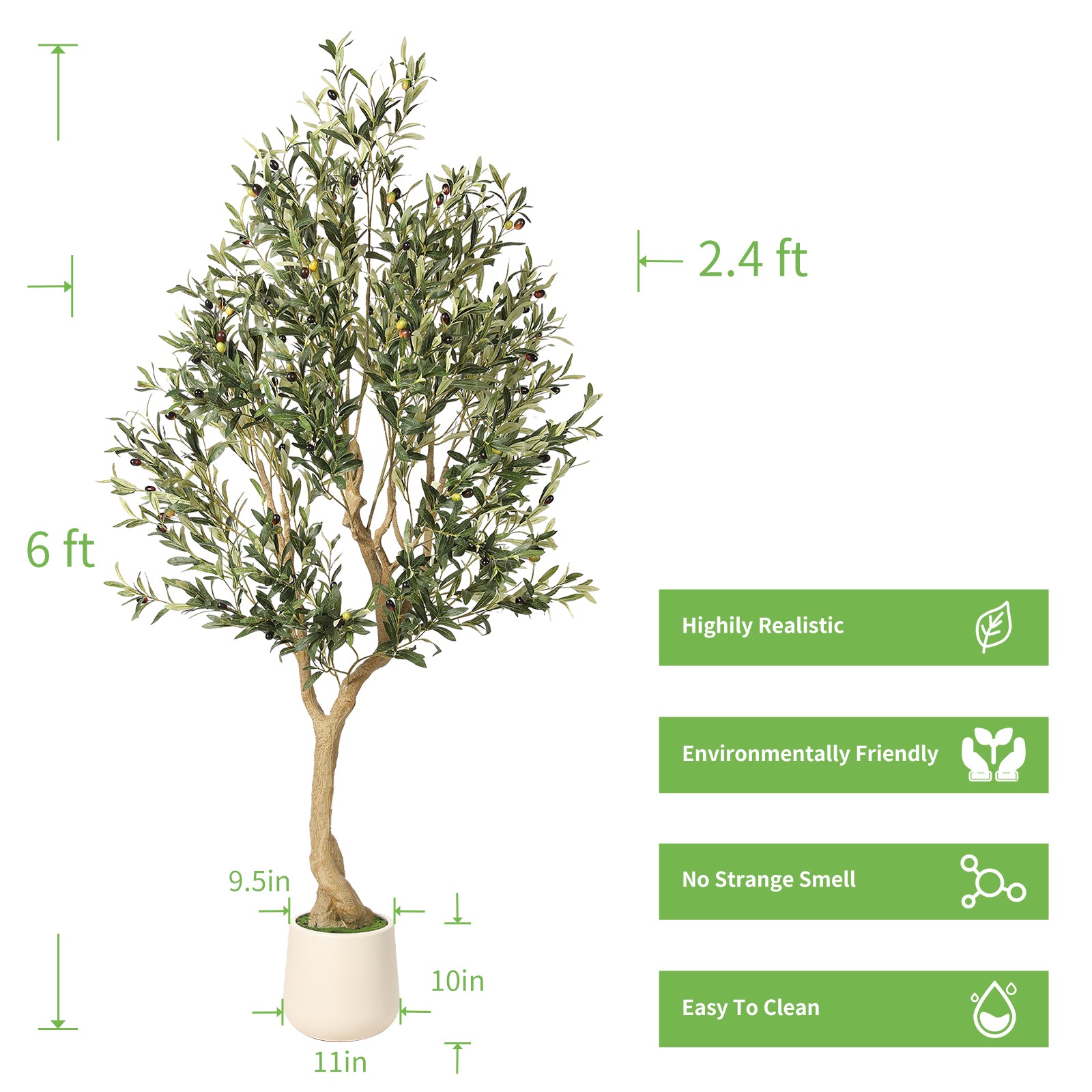 realead 6ft olive tree with planter