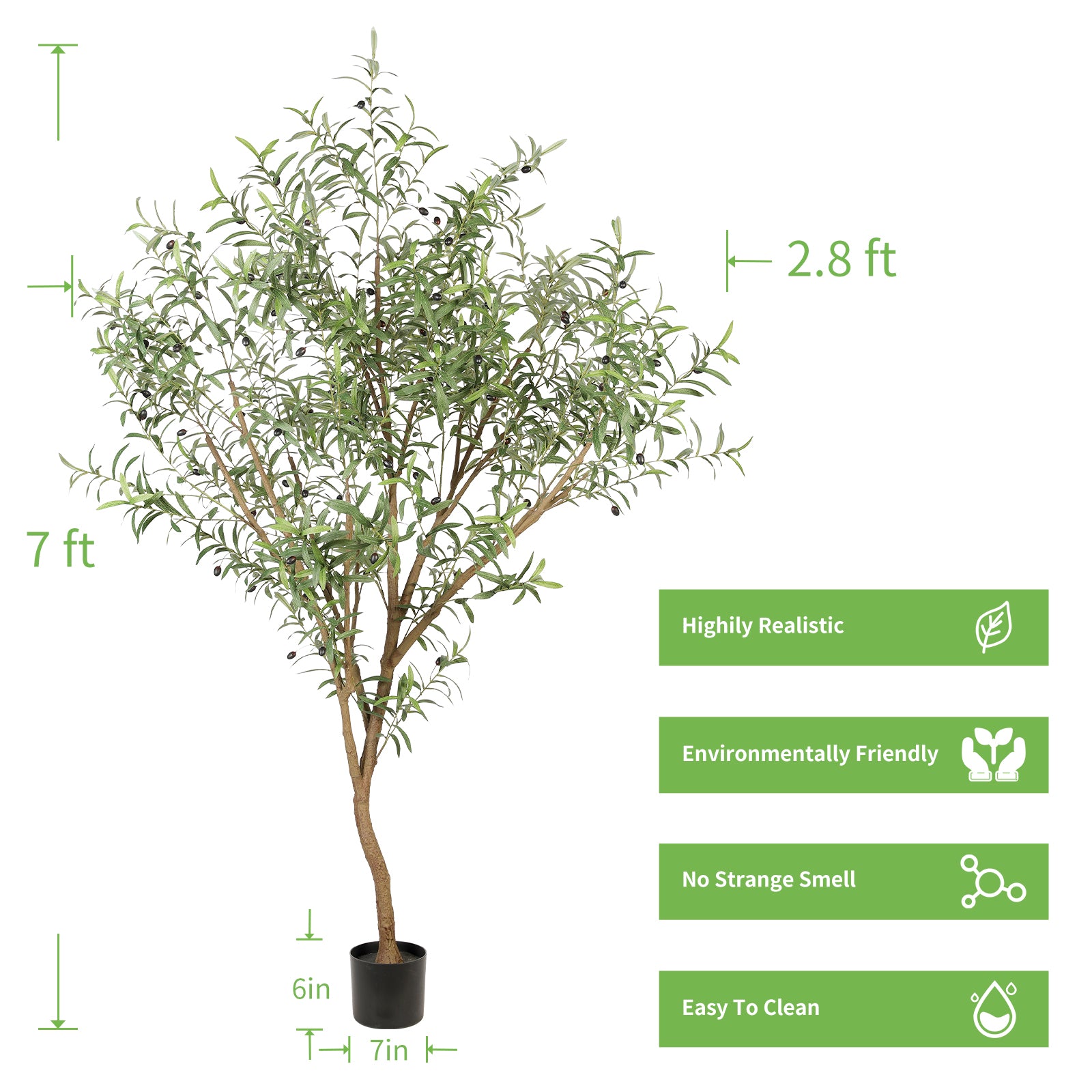 Realead 7’ Large Olive Tree