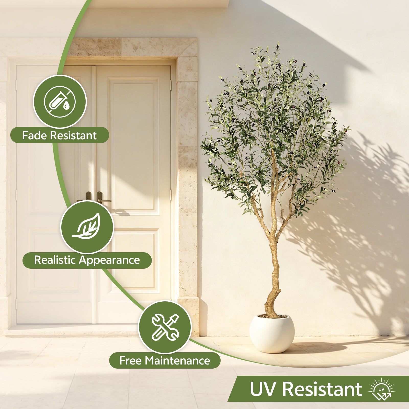 7’ UV Resistant Faux Olive Tree