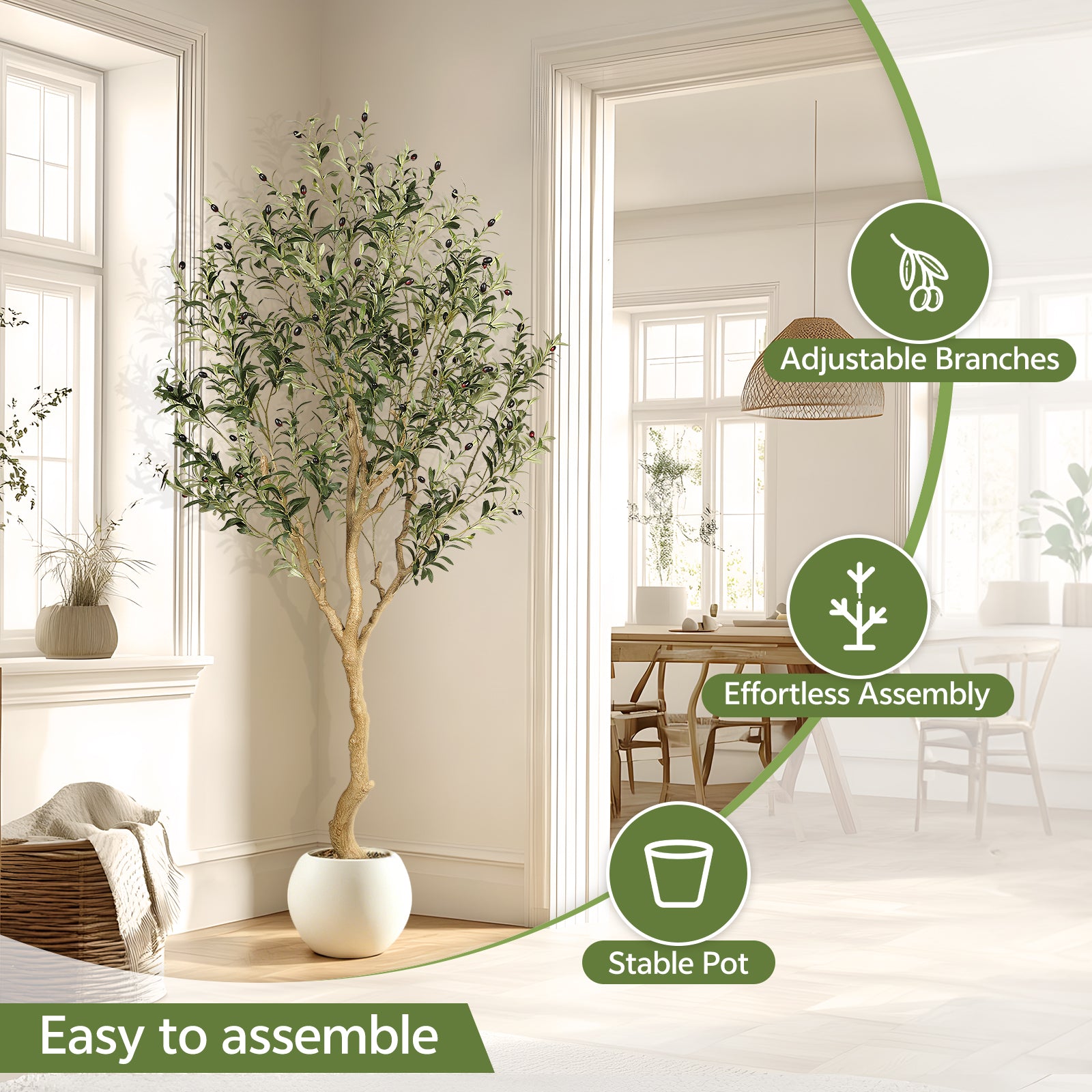 7’ UV Resistant Faux Olive Tree