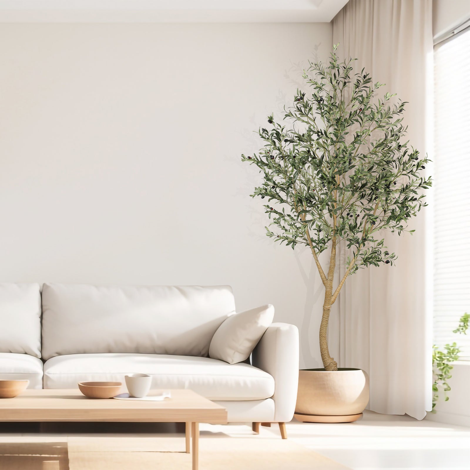 Realead 8’ Curved Olive Tree