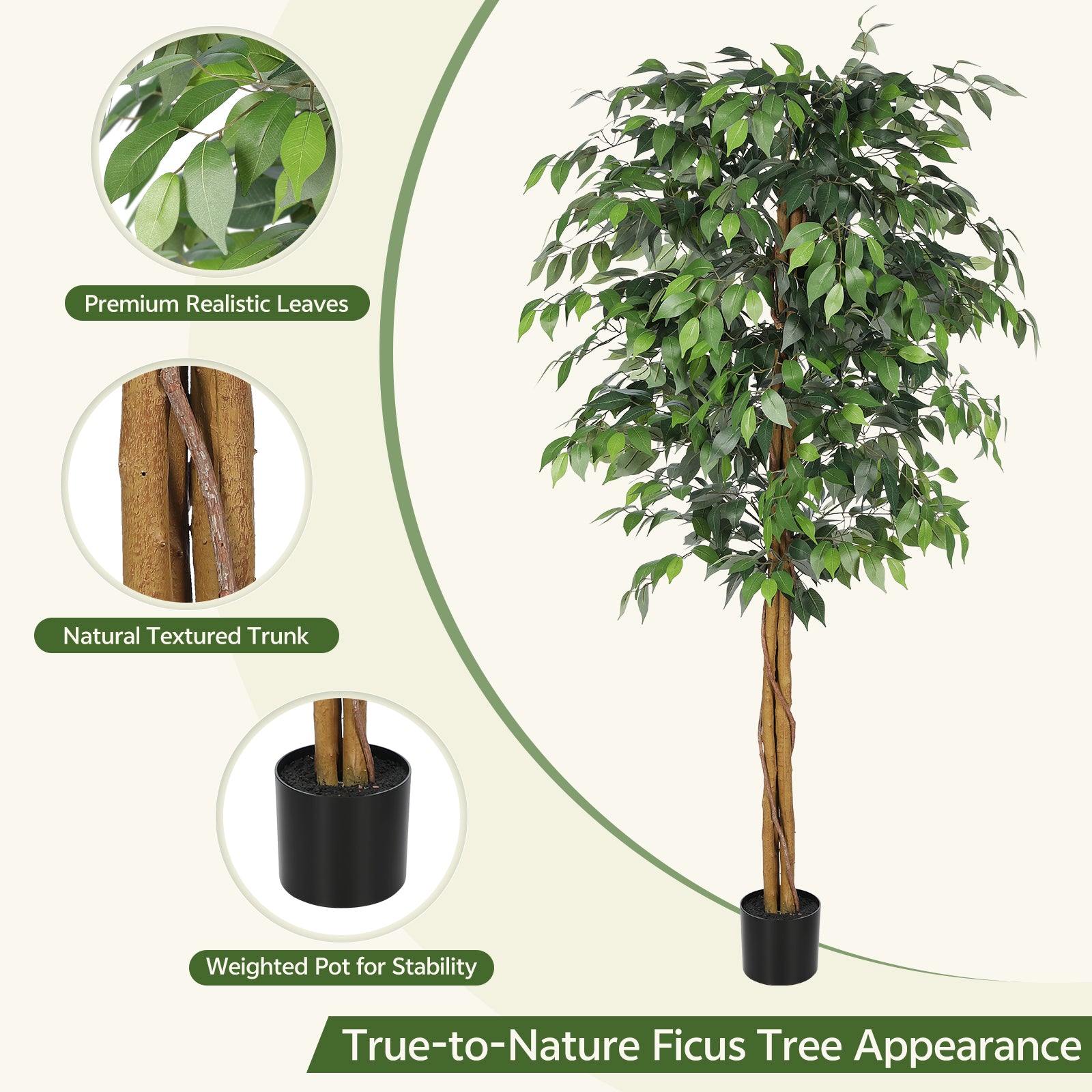 6’ Artificial Ficus Tree