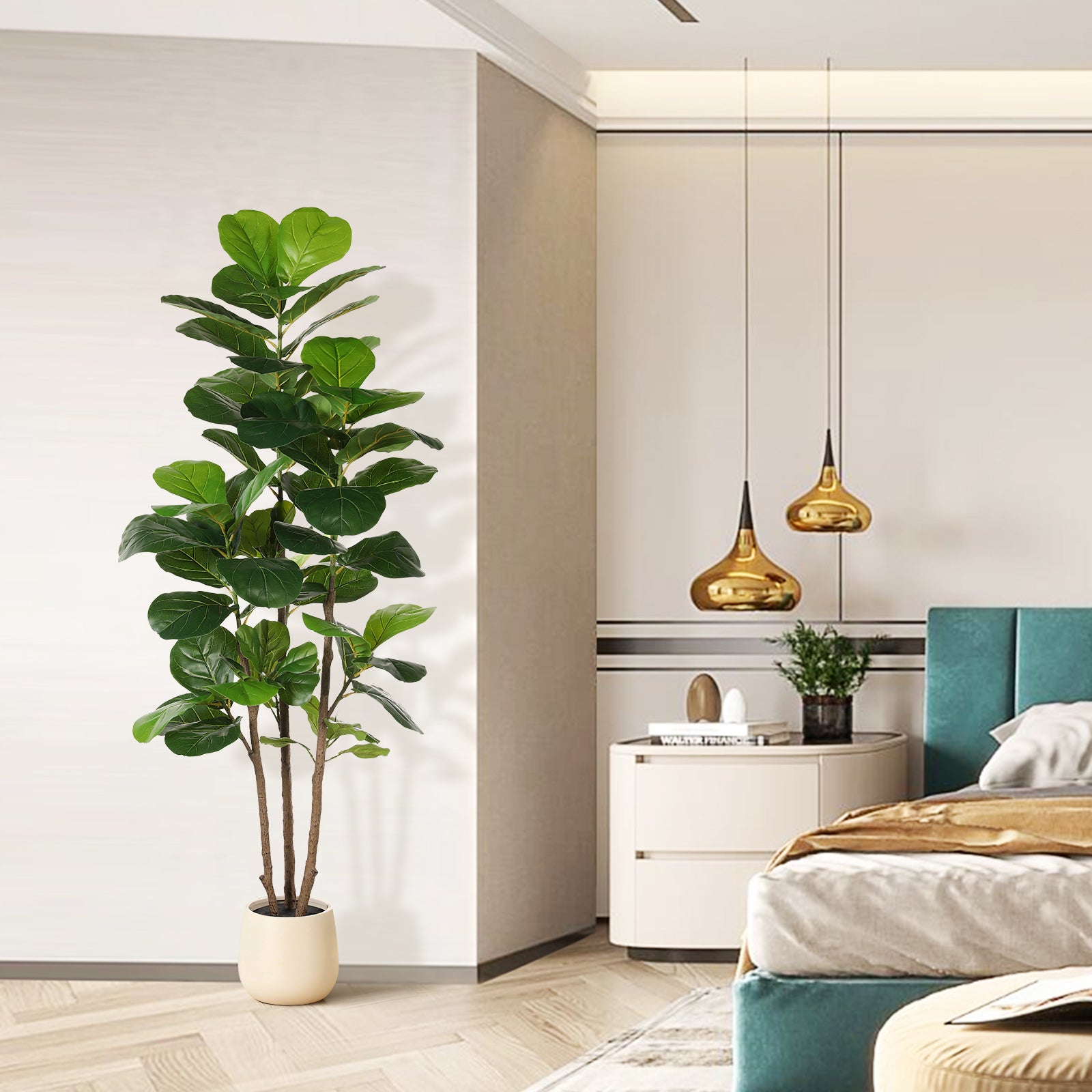 6'Fiddle Leaf Fig Tree with Planter – REALEAD