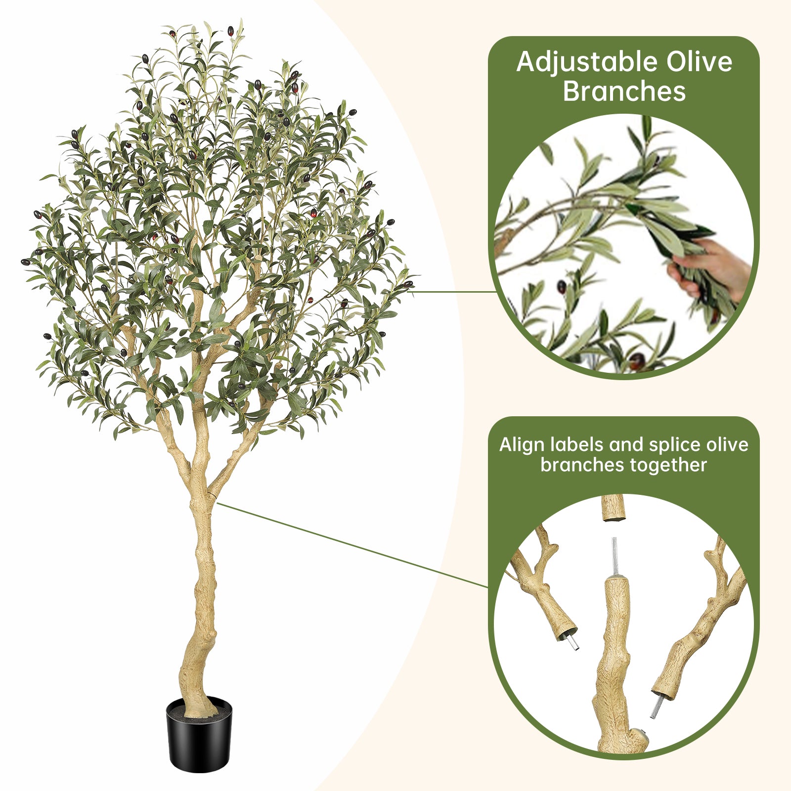 6’ UV Resistant Faux Olive Tree