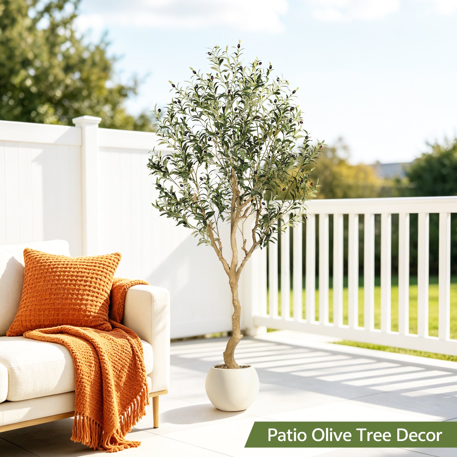 7’ UV Resistant Faux Olive Tree