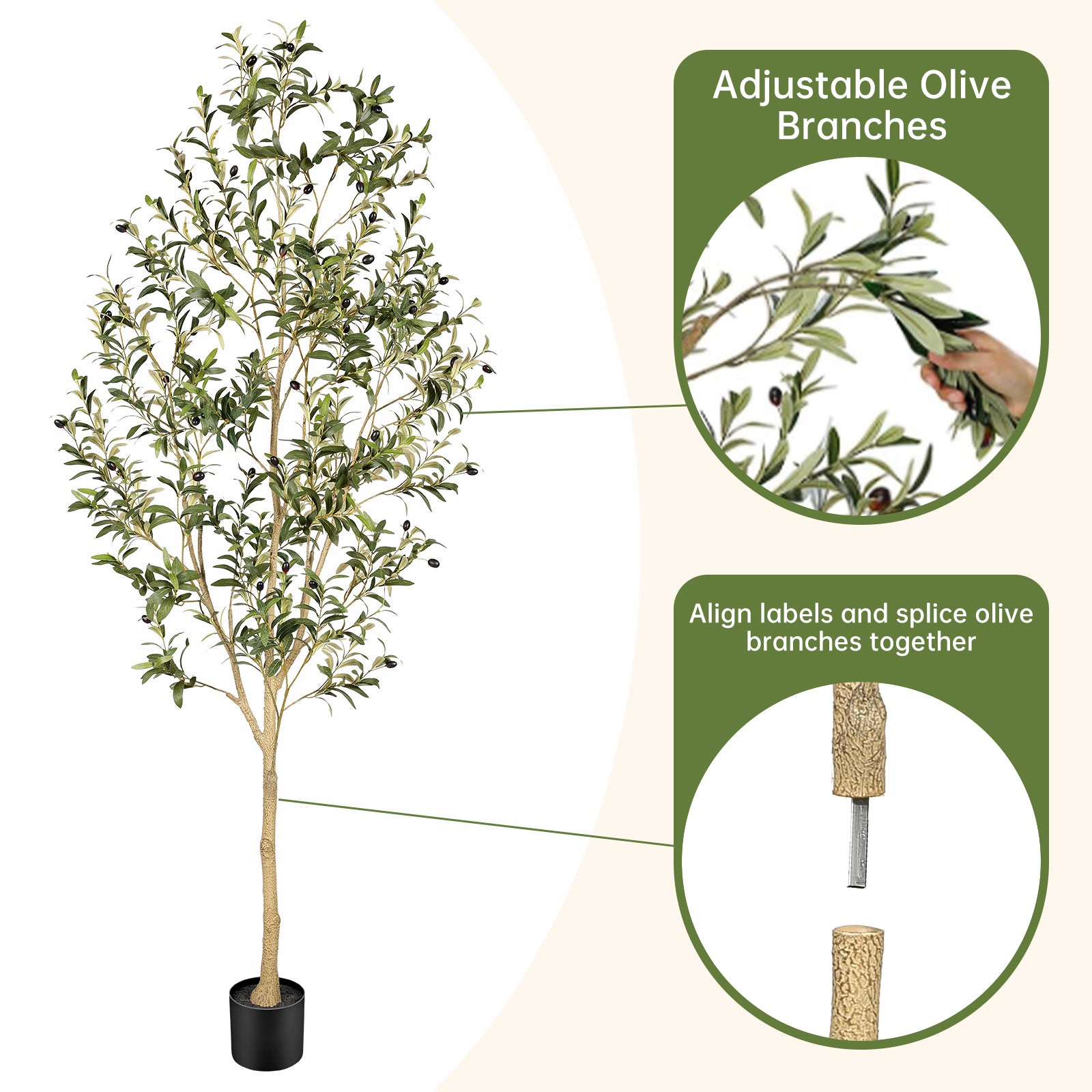 7’ Faux Olive Tree