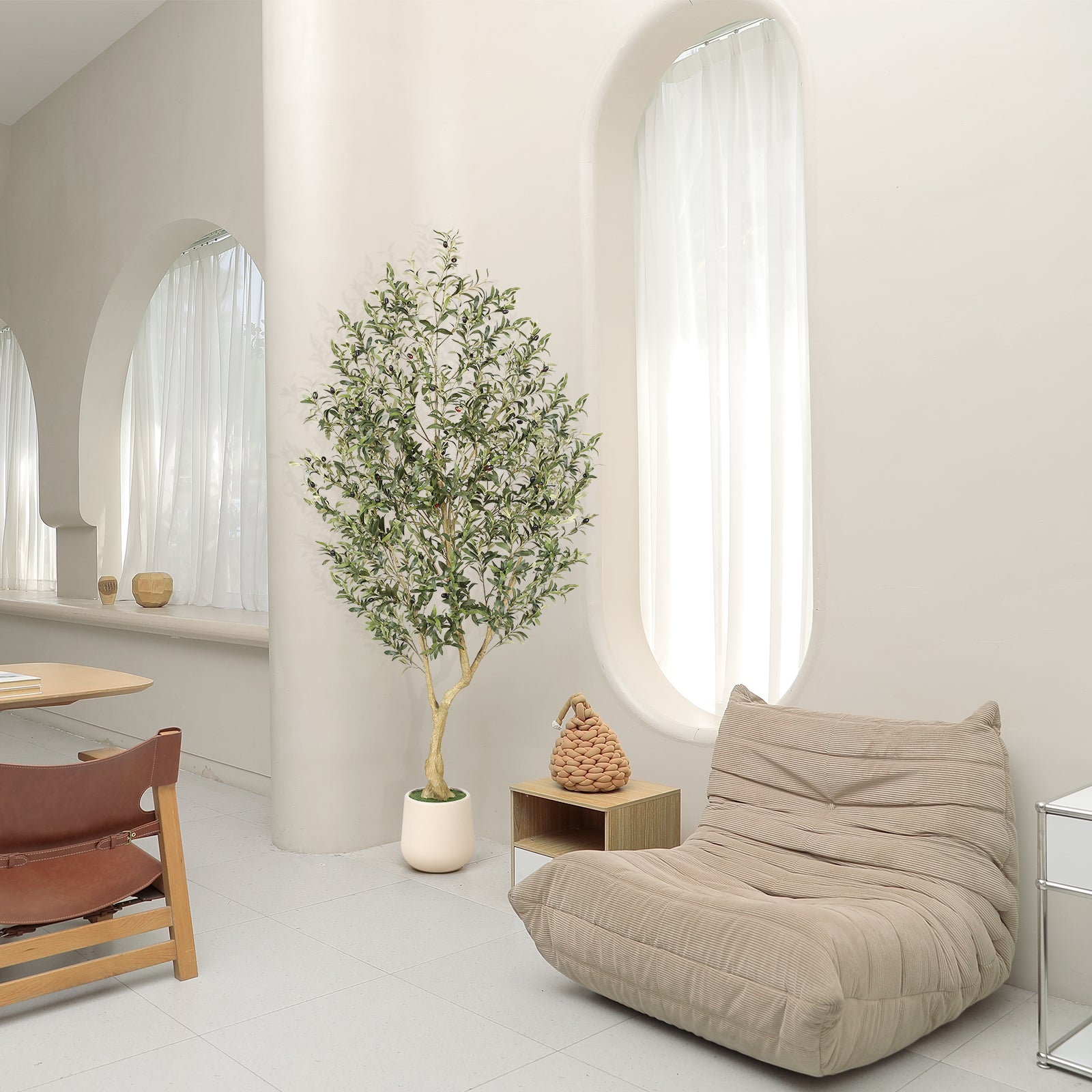 Realead 7' Artificial Olive Tree with Planter – REALEAD