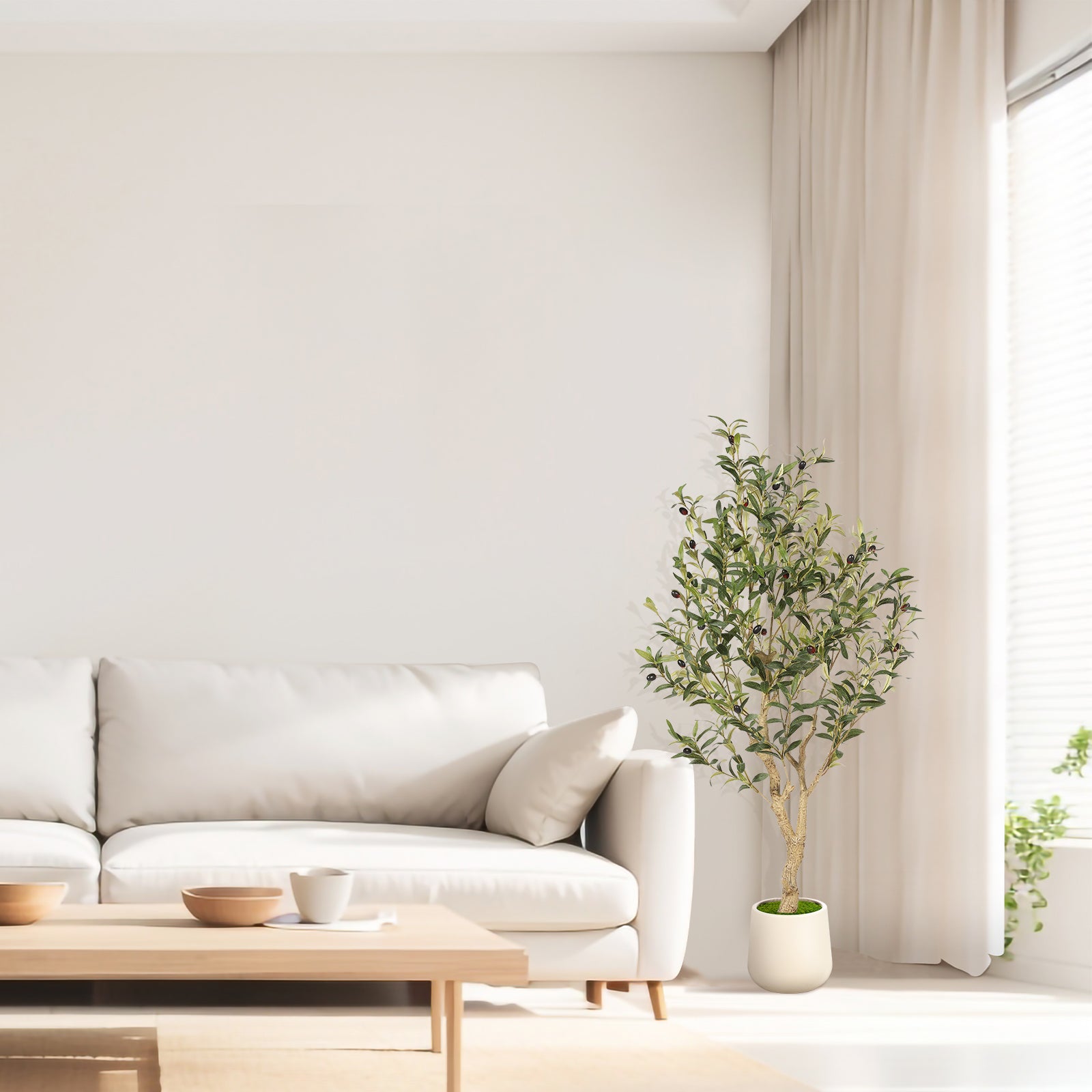 Realead 4’ Curved Olive Tree