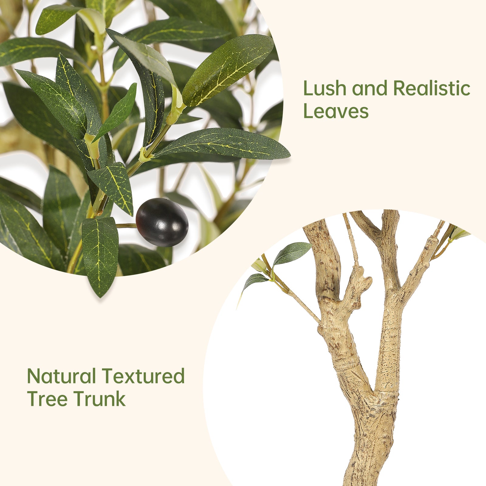 Realead 4’ Curved Olive Tree