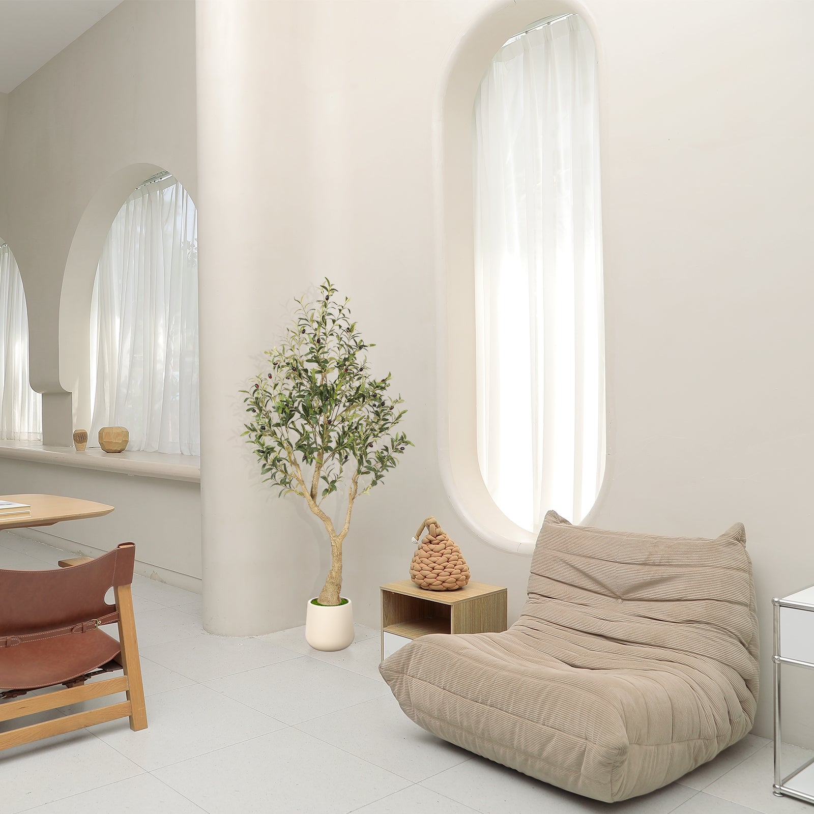 Realead 5’ Curved Olive Tree