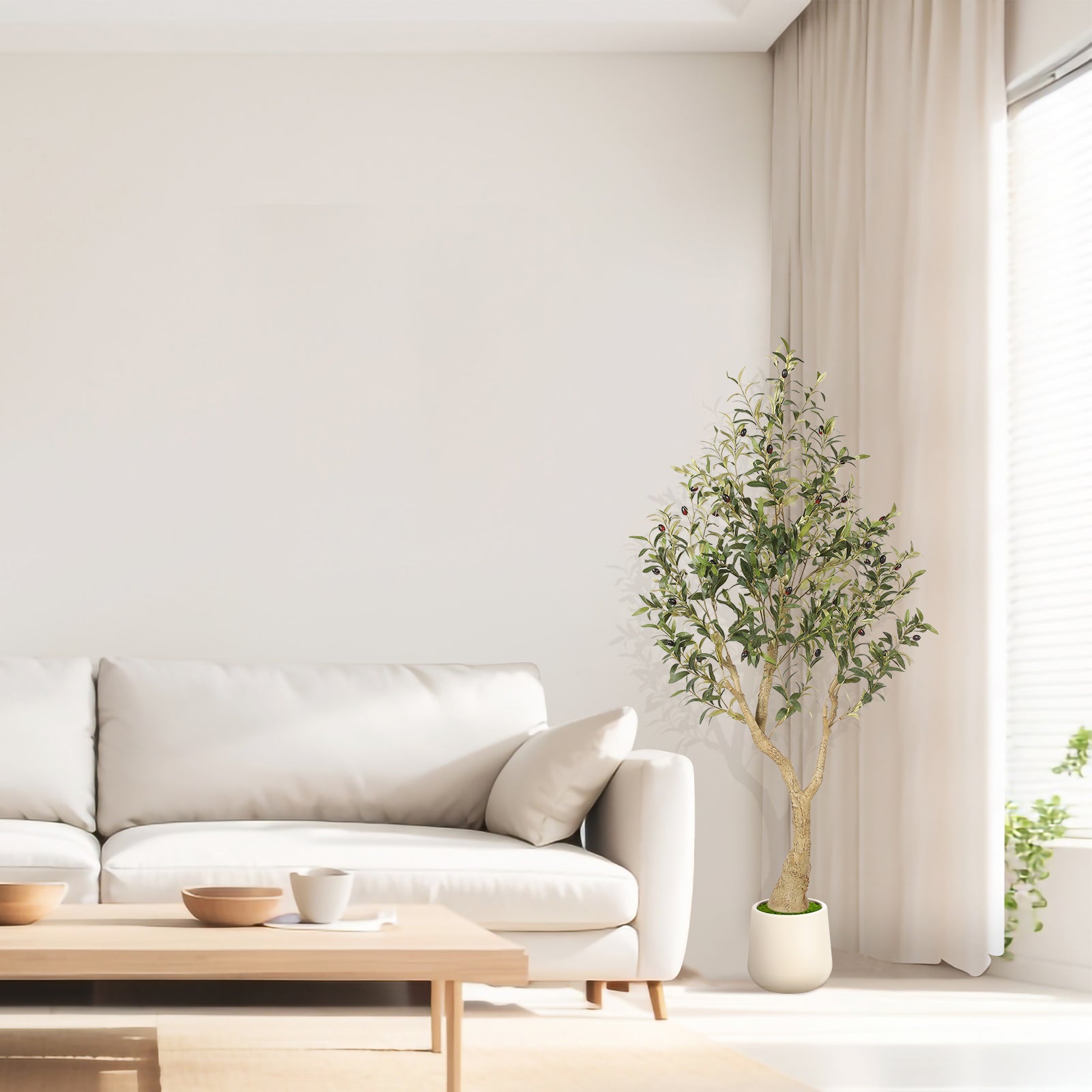 Realead 5’ Curved Olive Tree
