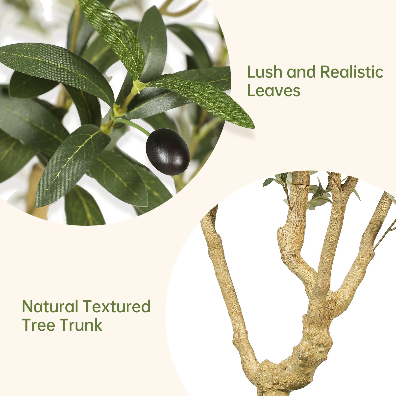 Realead 7’ Large Olive Tree with Tall Planter