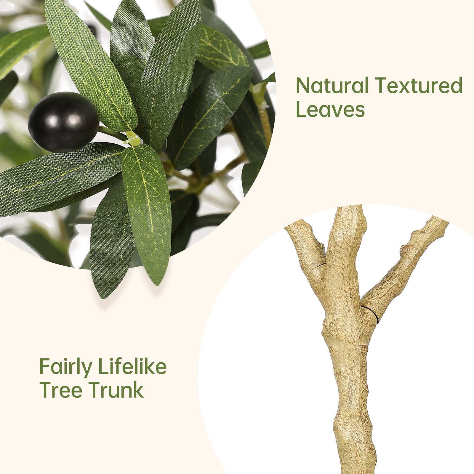 Realead 8’ Large Olive Tree Branches
