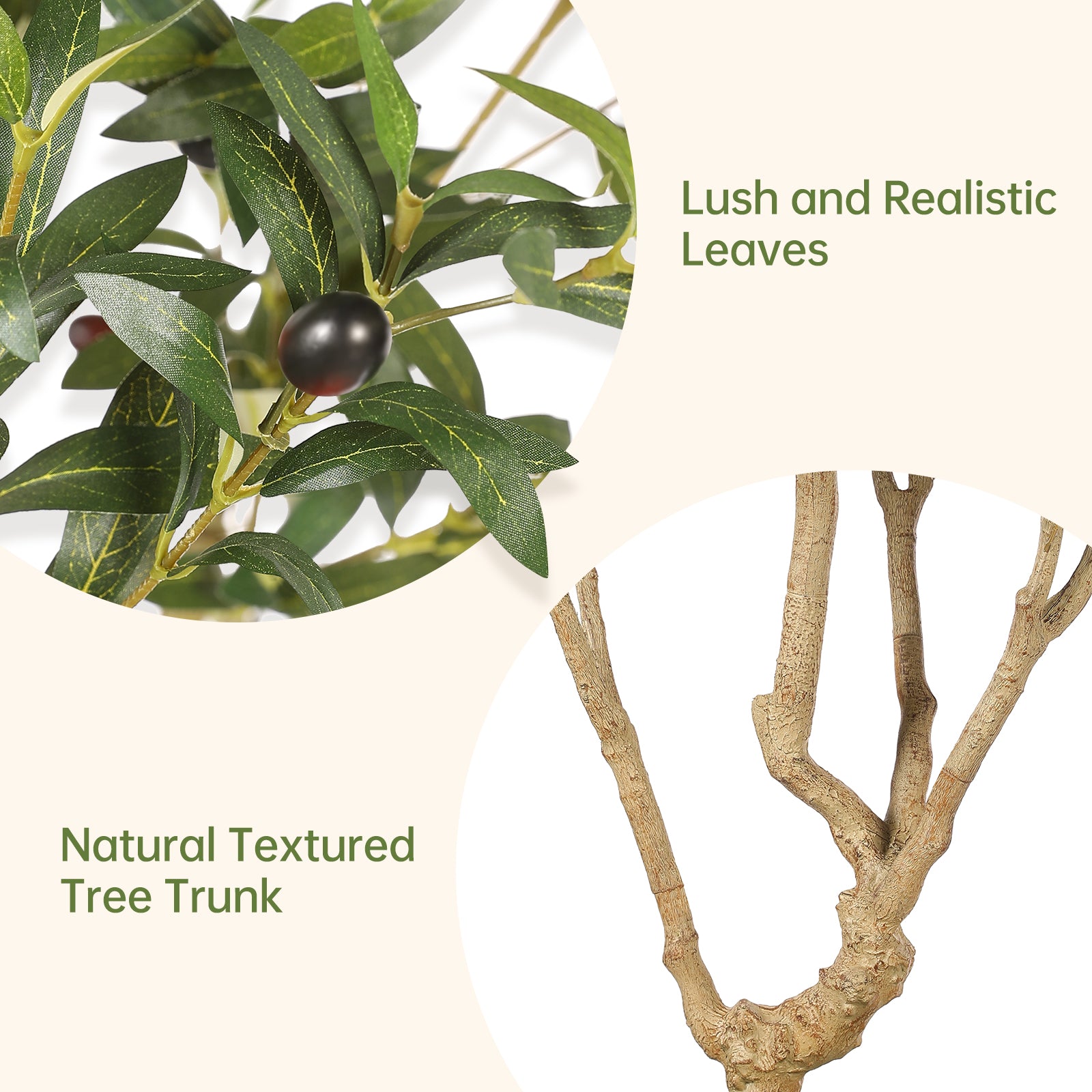 Realead 8’ Large Olive Tree with Tall Planter